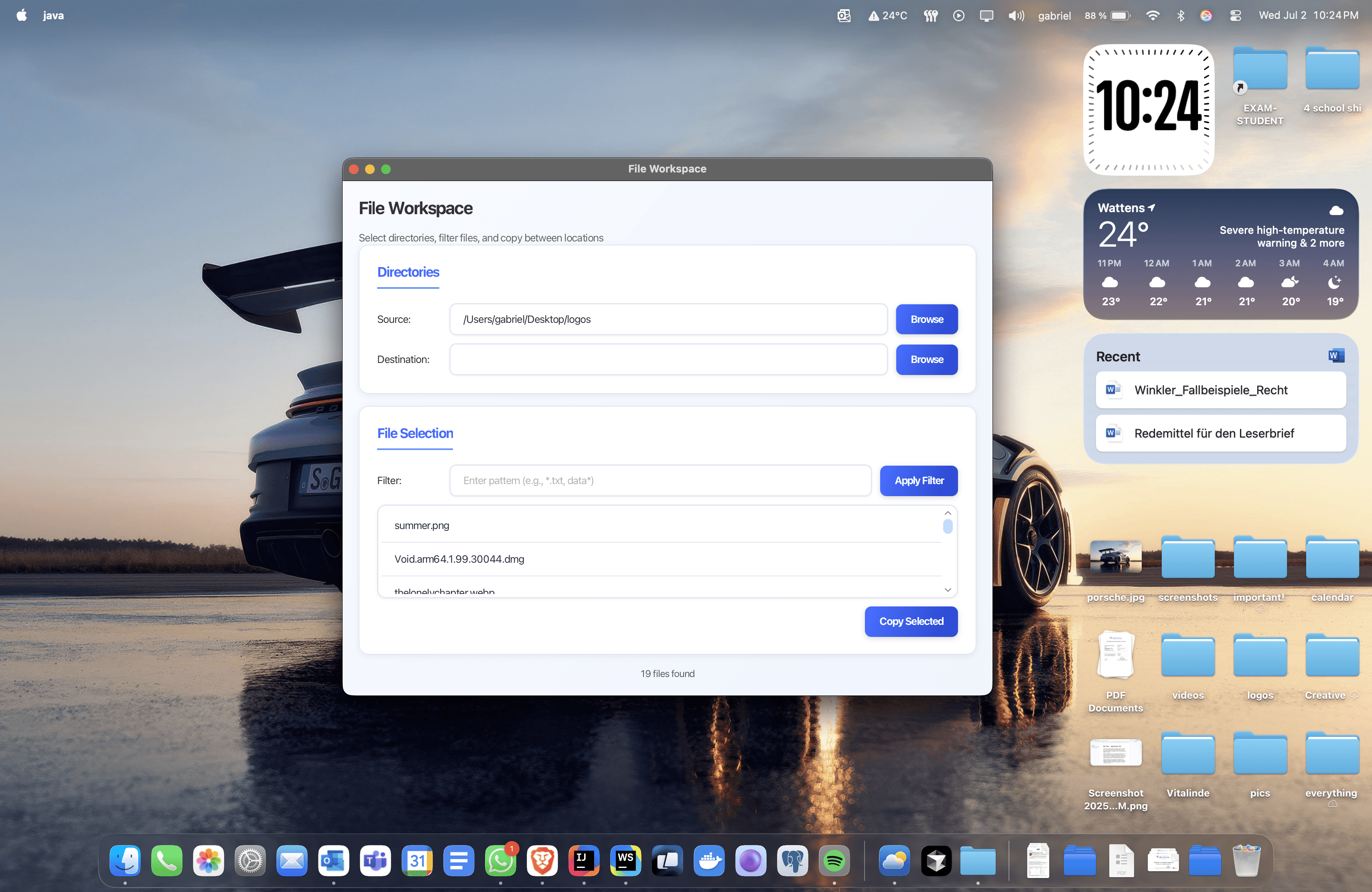 JavaFX Workspace Manager
